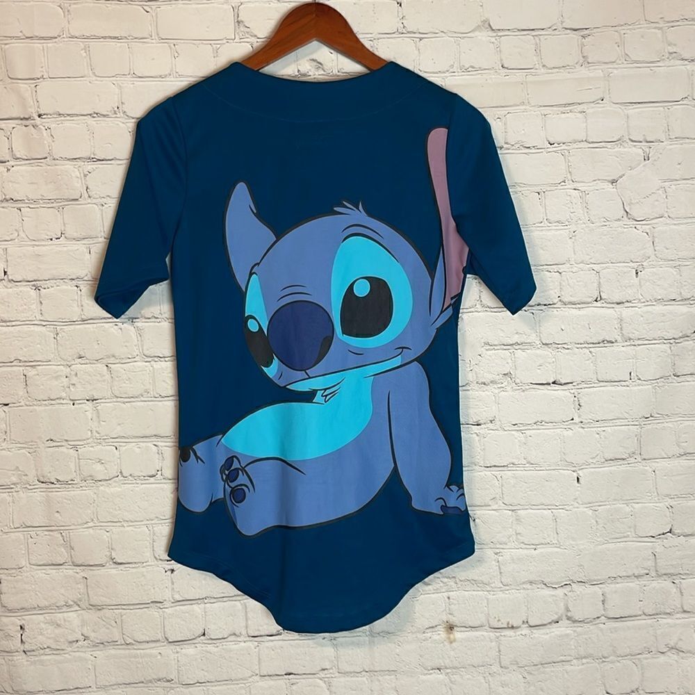 NWT Lilo & Stitch Baseball Jersey Walt Disney World Adult Junior Small - Picture 6 of 6